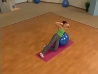 exercise for the waist and press with a fitness ball